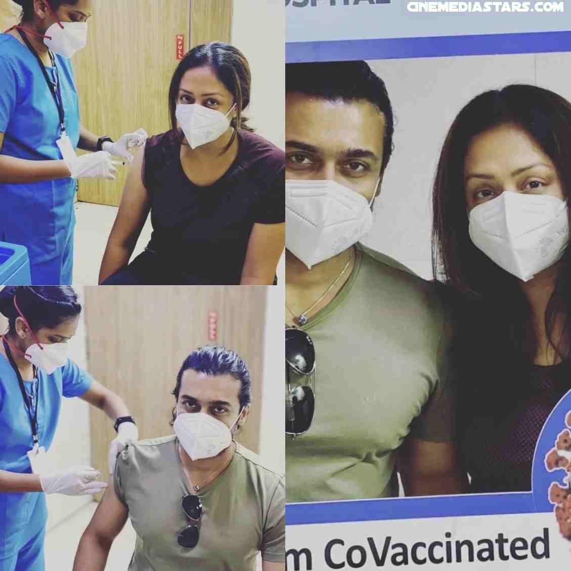 Kollywood famous real pairs Suriya Jyothika got vaccinated