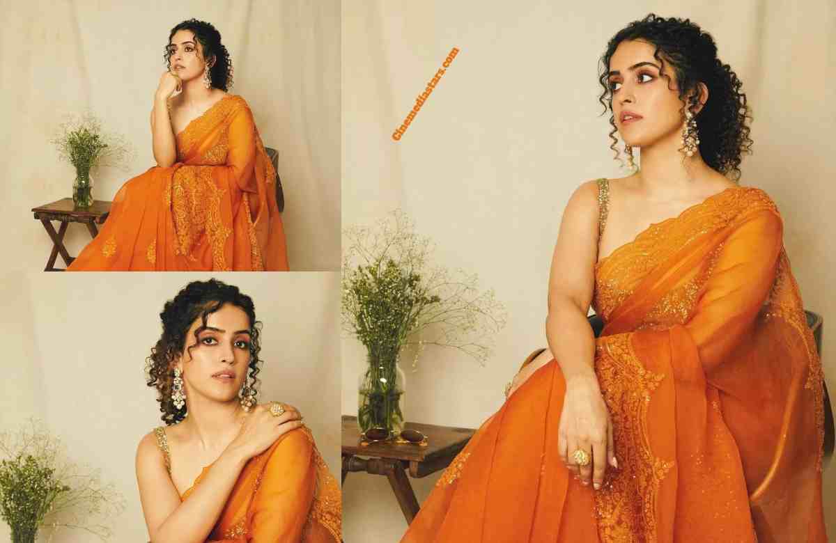 Sanya Malhotra Latest Sizzling Sleeveless Saree Stills