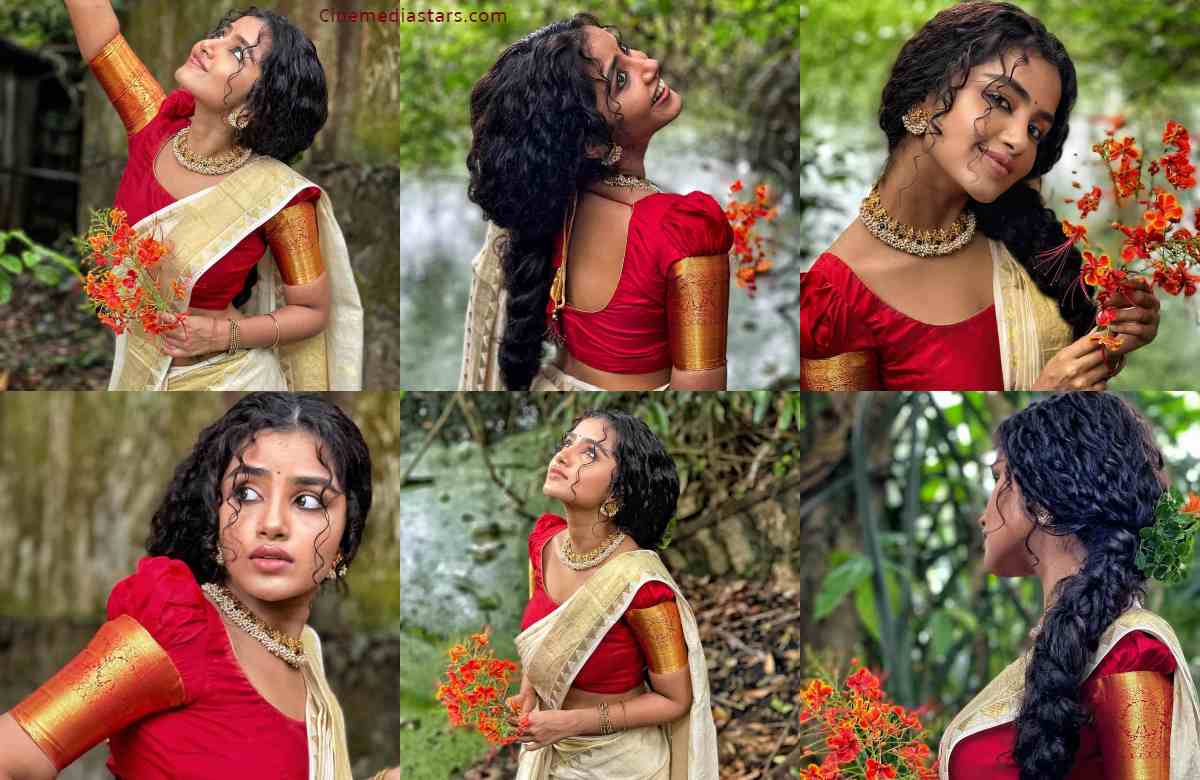 Mallu Actress Anupama Parameswaran Lovely Gorgeous Saree Stills