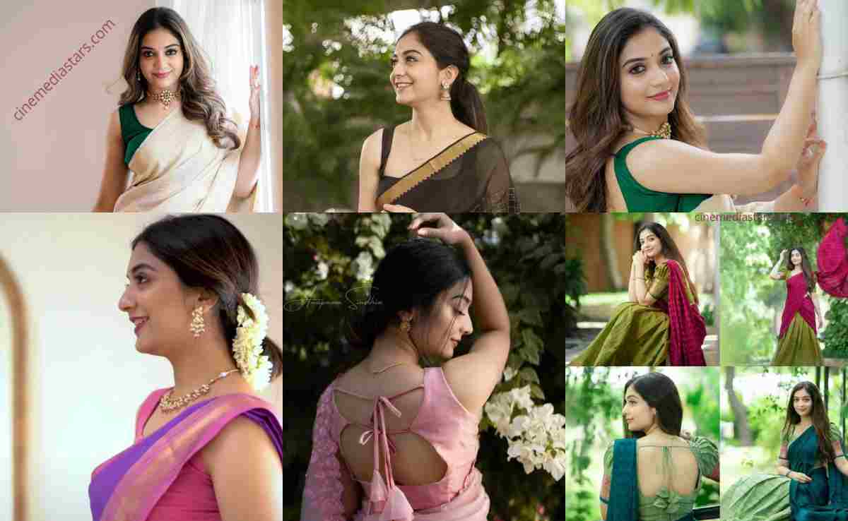 Chennai Beautiful Model Athmika Sumithran Gorgeous Saree Stills