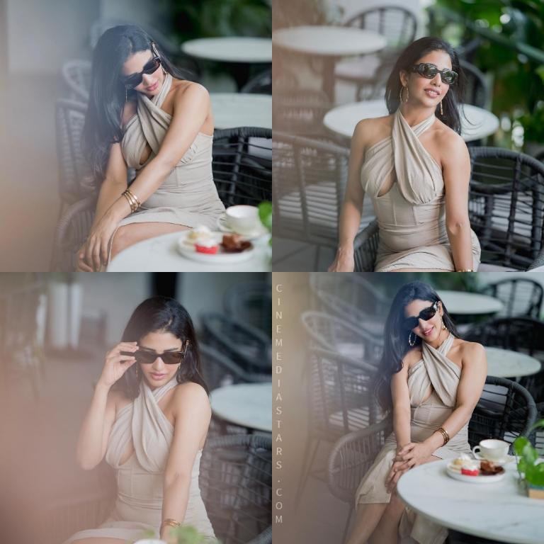 Daksha Nagarkar Sizzling Seductive in Bodycon Cross Halter Neck Long Maxi Sleeveless Outfit