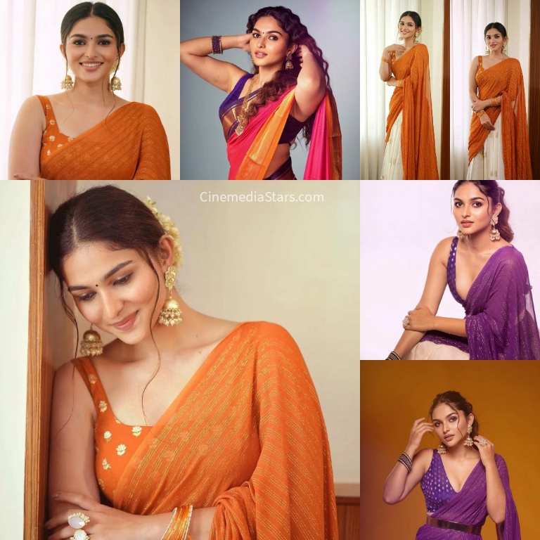 Kannada Actress Kayadu Lohar Gorgeous in sleeveless saree