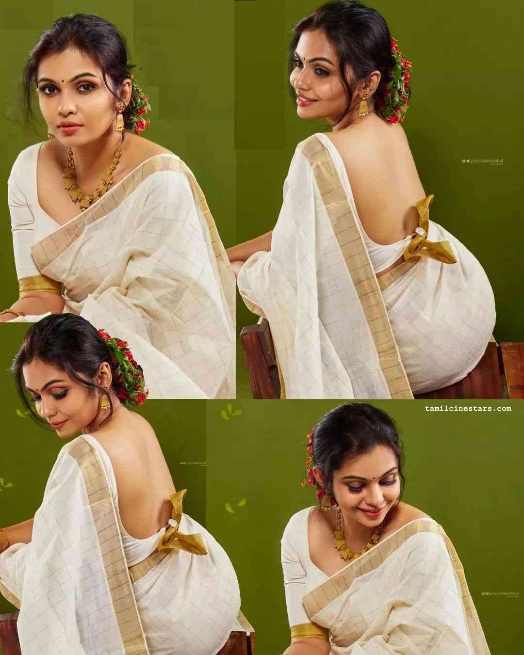 Malayalam Actress Tanvi Ram Lovely Saree Stills