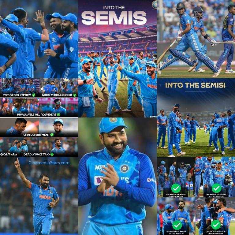 Indian Team is the First to Enter the Semi finals of ICC Cricket World Cup 2023