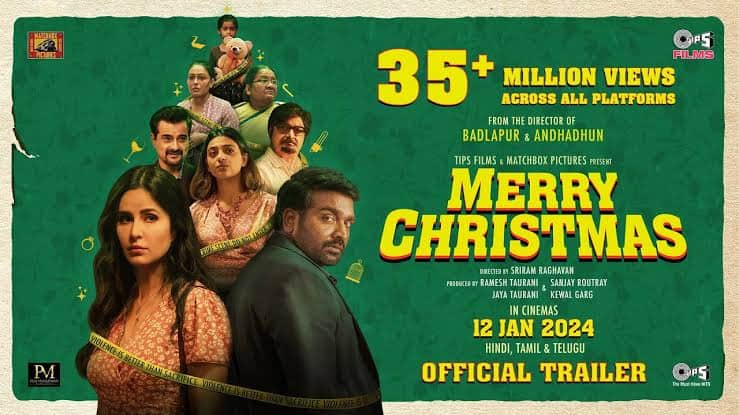 Merry Christmas Tamil Trailer Featuring Vijay Sethupathi Katrina Kaif directed by Sriram Raghavan