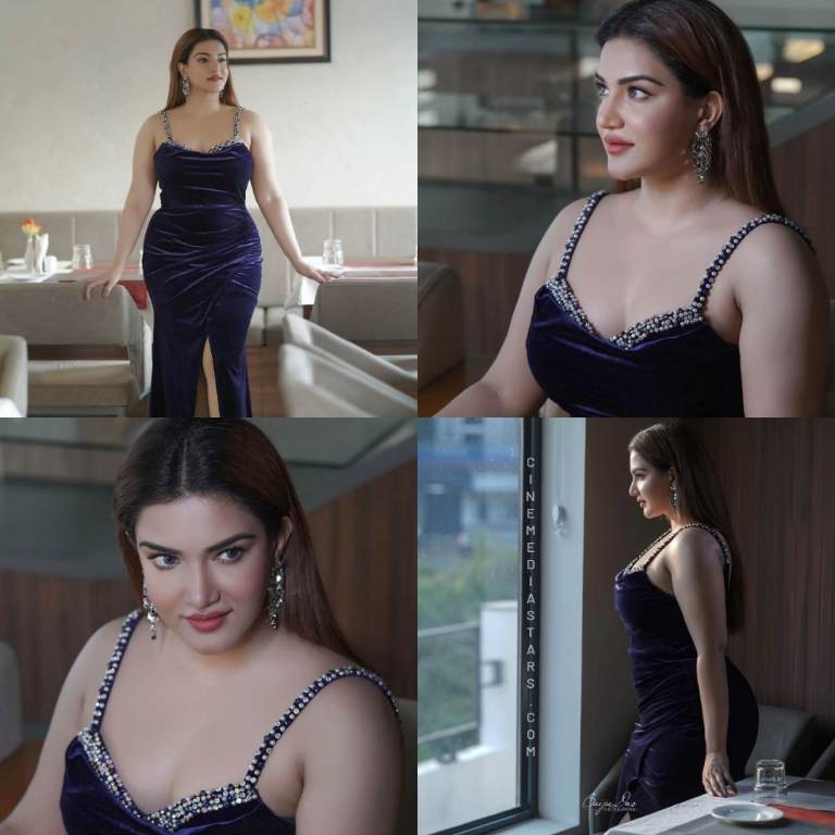 Honey Rose Mesmerizing in Royal Purple Velvet Gown | Stunning Stills