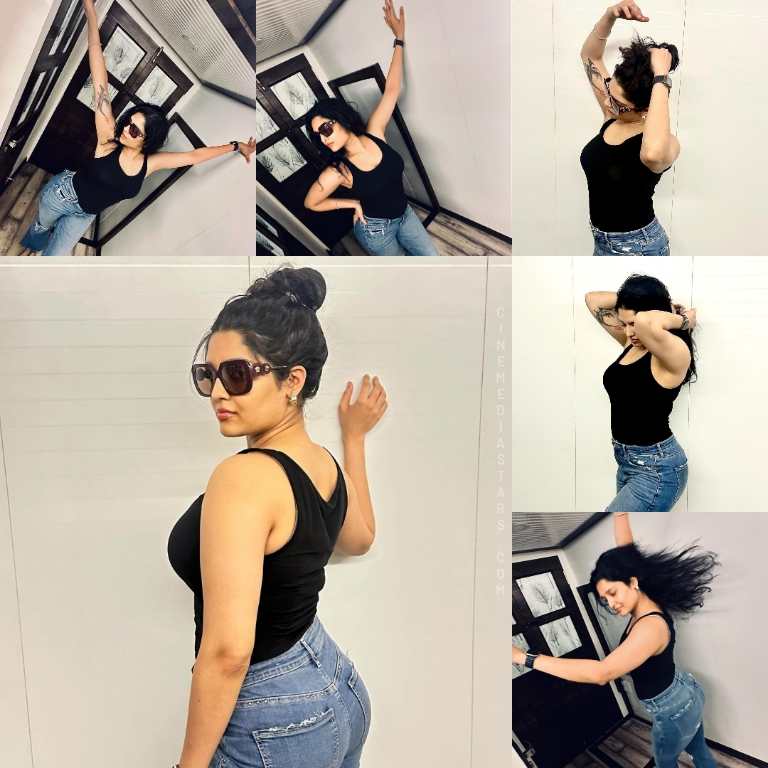Actress Ritika Singh is Sizzling Hot in Sleeveless Black Outfit Photoshoot Pictures